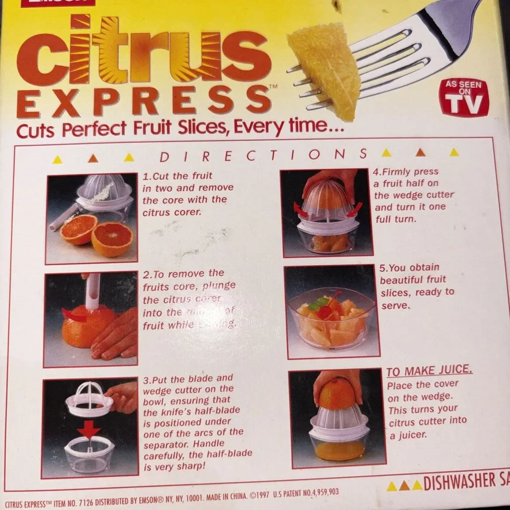 Emson Citrus Express Fruit Slicer Juicer - As Seen On TV Kitchen Gadget NIB